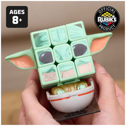 Rubik’s Cube, Star Wars Grogu Cuber with Display, Mandalorian’s The Child, Problem-Solving Brain Teaser, Classic Color-Matching Puzzle, Fidget Toy for Kids, Collectible Star Wars Toy, for Ages 8 & Up