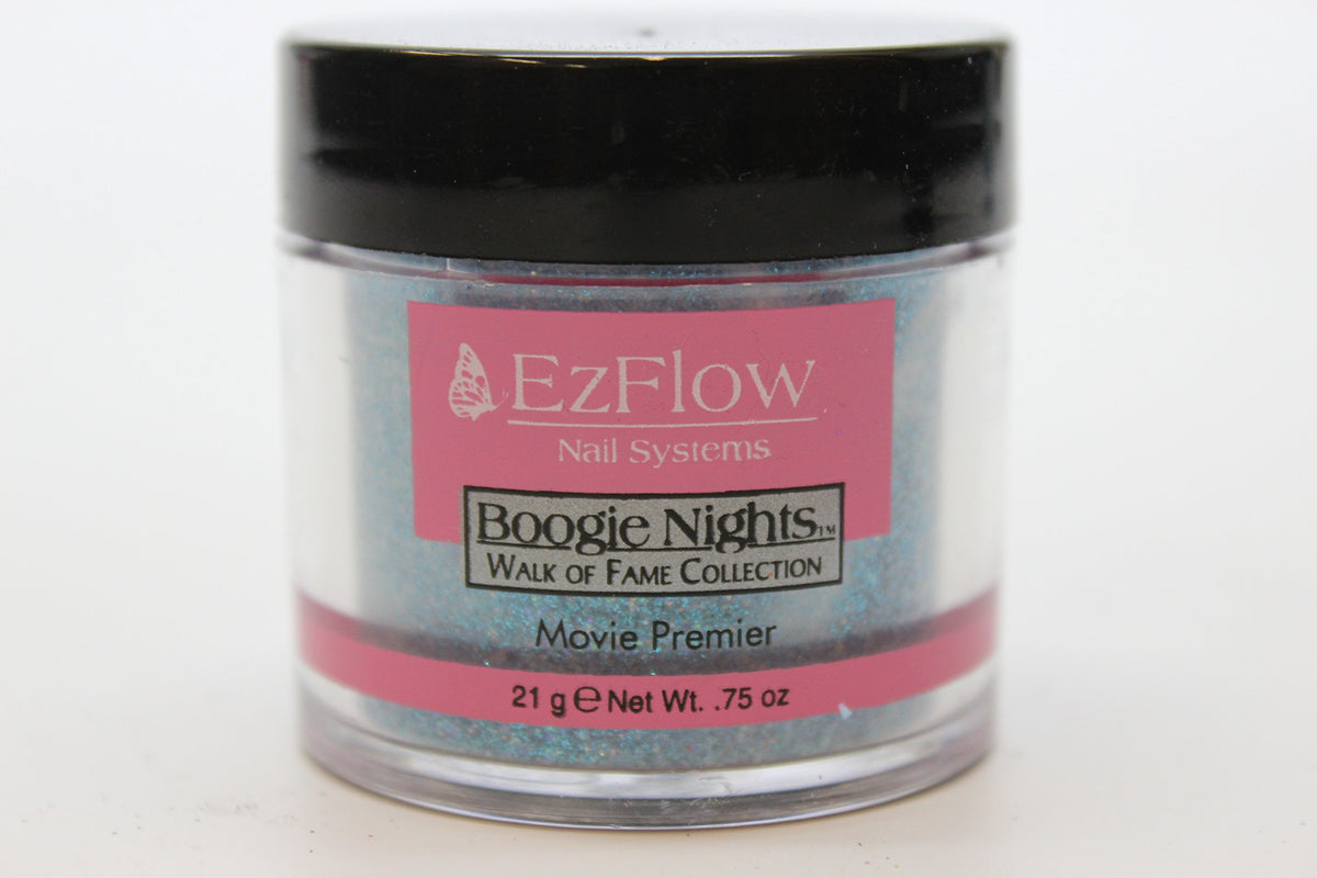 EzFlow Boogie Nights Walk of Fame Movie Premier blue glitter acrylic powder jar, 0.75 oz