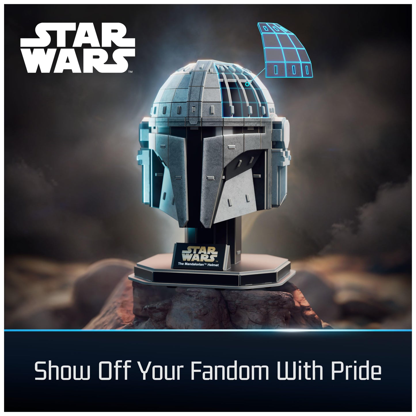 4D Build, Star Wars Mandalorian Helmet 3D Model Kit, Star Wars Collectibles & Desk Decor, Adult Puzzle, Building Toys, 3D Puzzles for Adults & Teens, 88 Pieces, Gift Ideas for Ages 12 & Up