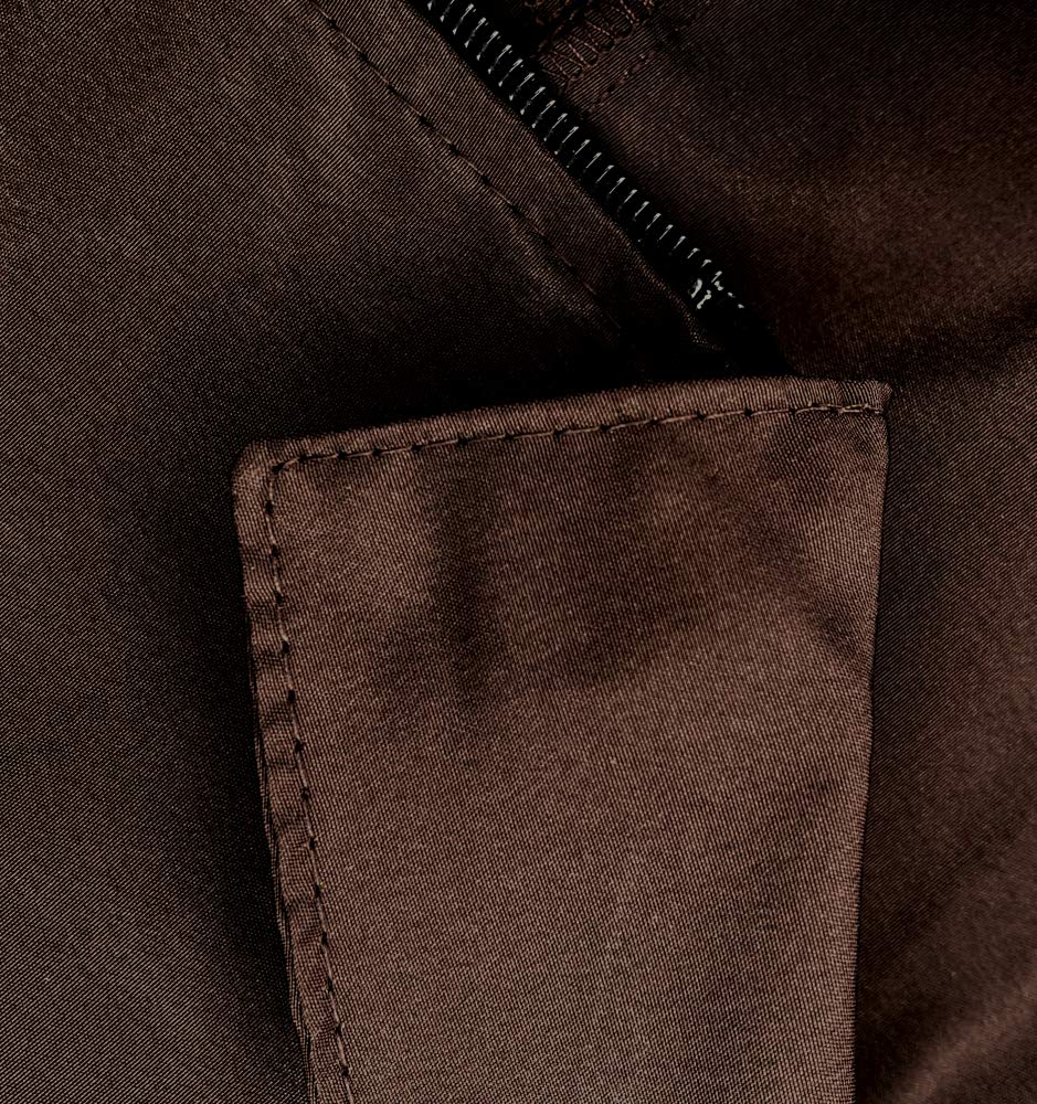 A Size Above Big & Tall Barber Jacket, Cut for Fuller Figures, Short Sleeve with Zipper Front, Left Breast Pocket Plus Two Lower Pockets, Lightweight, Water Resistant Nylon/Poly, Chocolate Brown, 3X