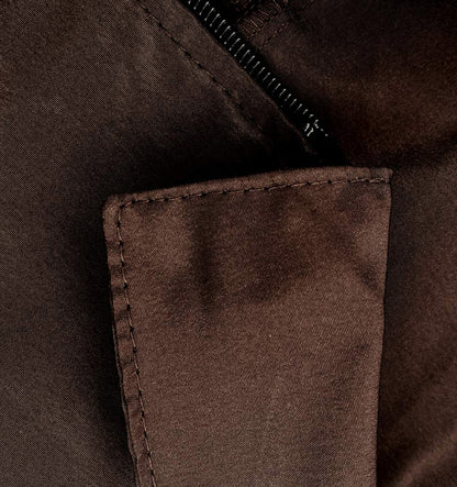 A Size Above Big & Tall Barber Jacket, Cut for Fuller Figures, Short Sleeve with Zipper Front, Left Breast Pocket Plus Two Lower Pockets, Lightweight, Water Resistant Nylon/Poly, Chocolate Brown, 3X