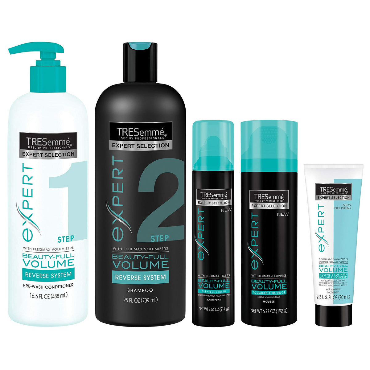 Beauty-Full Volume range: pre-wash conditioner, shampoo, hairspray, mousse and cream