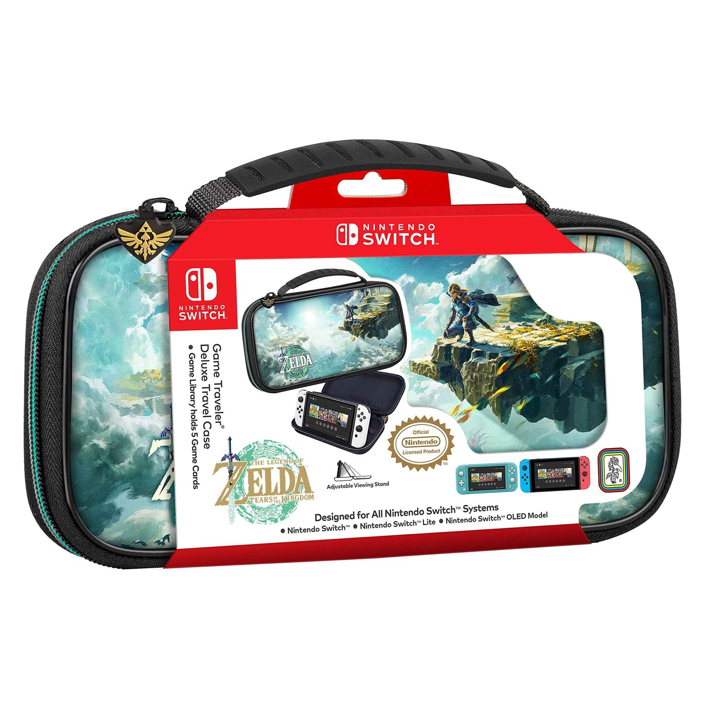 Game Traveler Deluxe Licensed Travel Case Designed for Nintendo Switch, Lite, OLED, Legend of Zelda Tears of the Kingdom (NNS433)