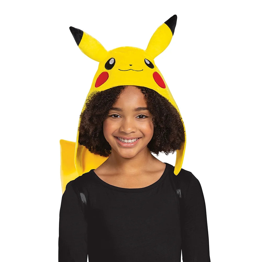 Smiling girl with curly hair wearing the yellow eared hood