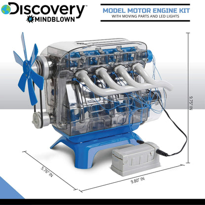 Discovery Kids MINDBLOWN Model Engine Kit DIY Mechanic Four Cycle Internal Combustion Assembly Construction Comes W Valves Cylinders Hardware More Encourages STEM Creativity Critical Thinking