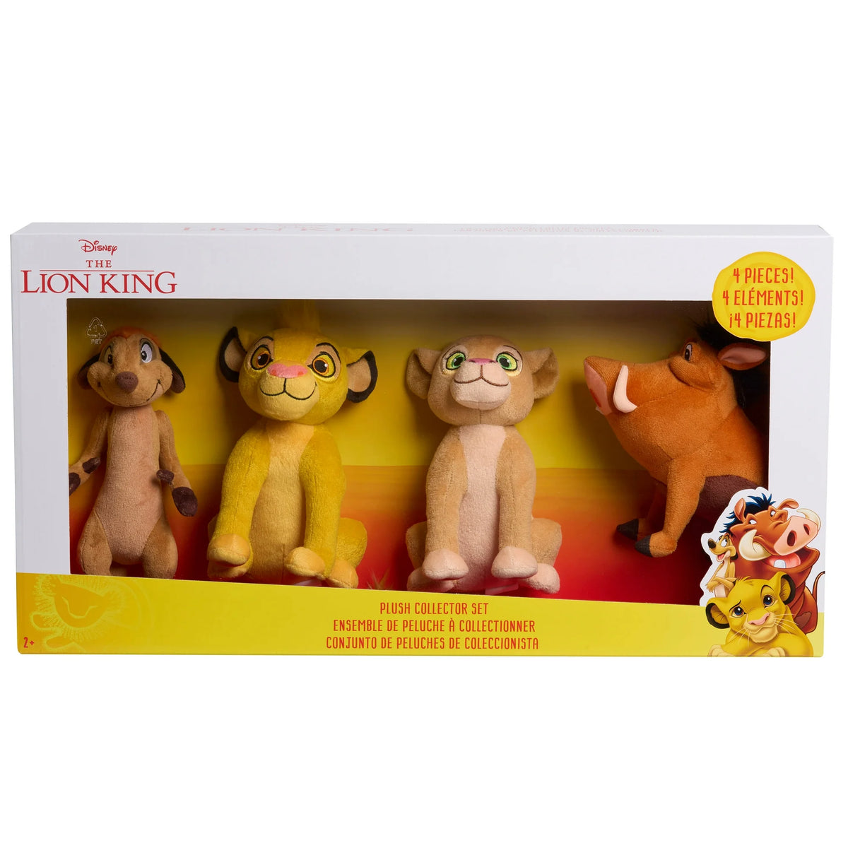 Front of the plush collector set window box with four plush characters