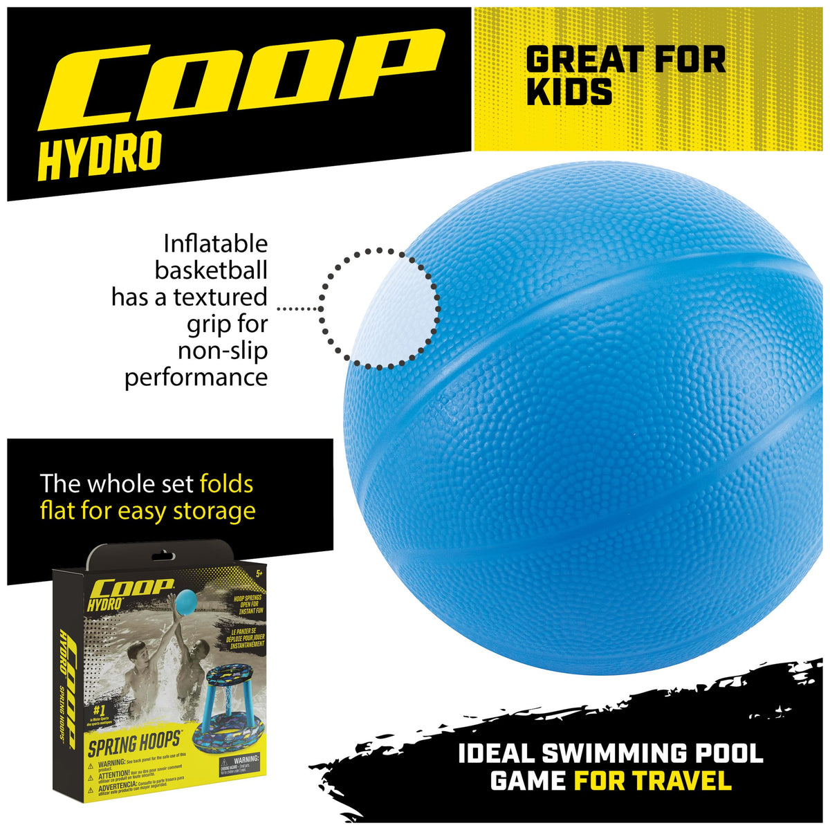 SwimWays Coop Hydro Spring Hoops Pool Basketball Set