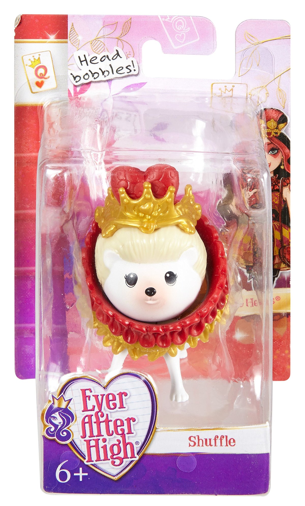 Shuffle hedgehog pet in Ever After High blister pack, head bobbles