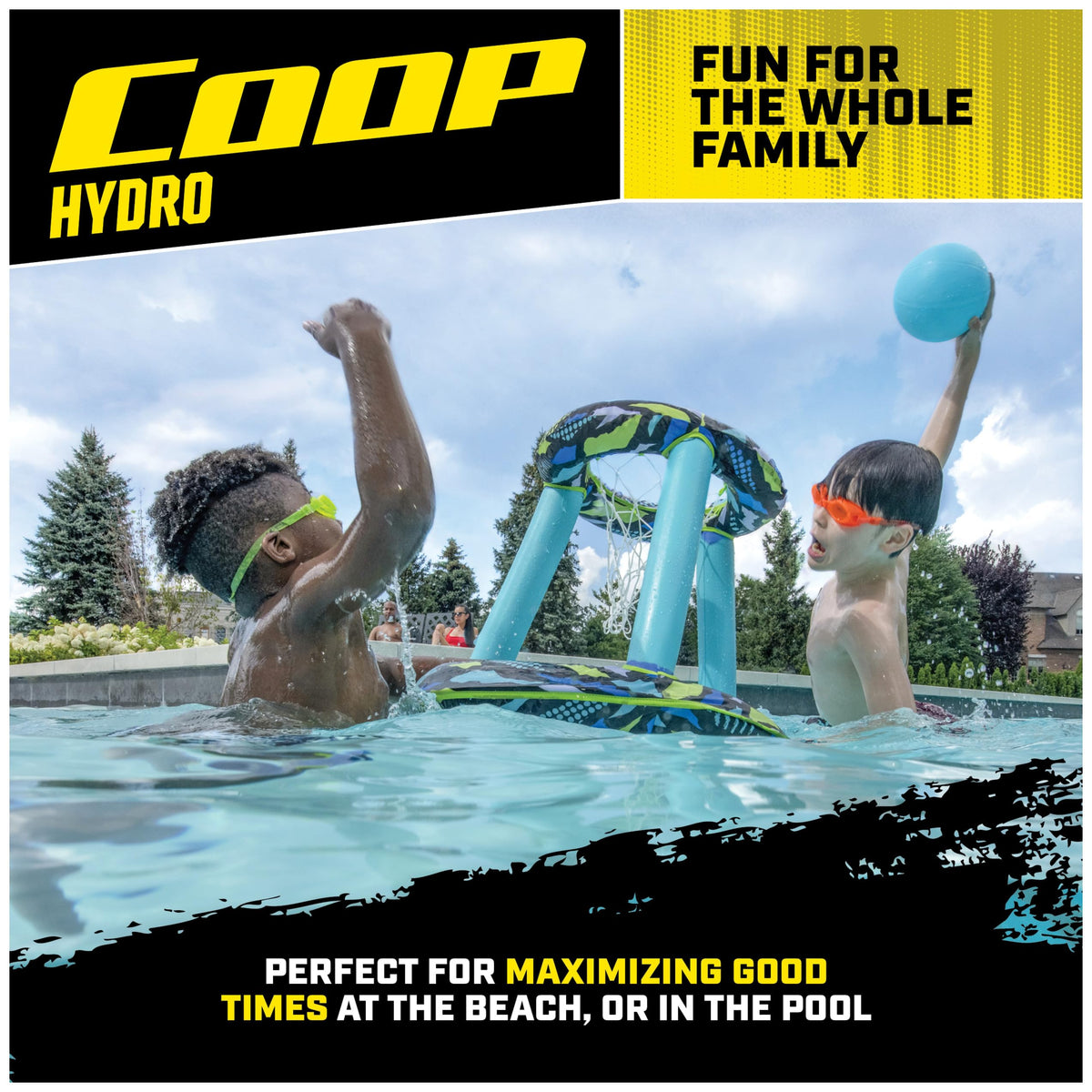 SwimWays Coop Hydro Spring Hoops Pool Basketball Set