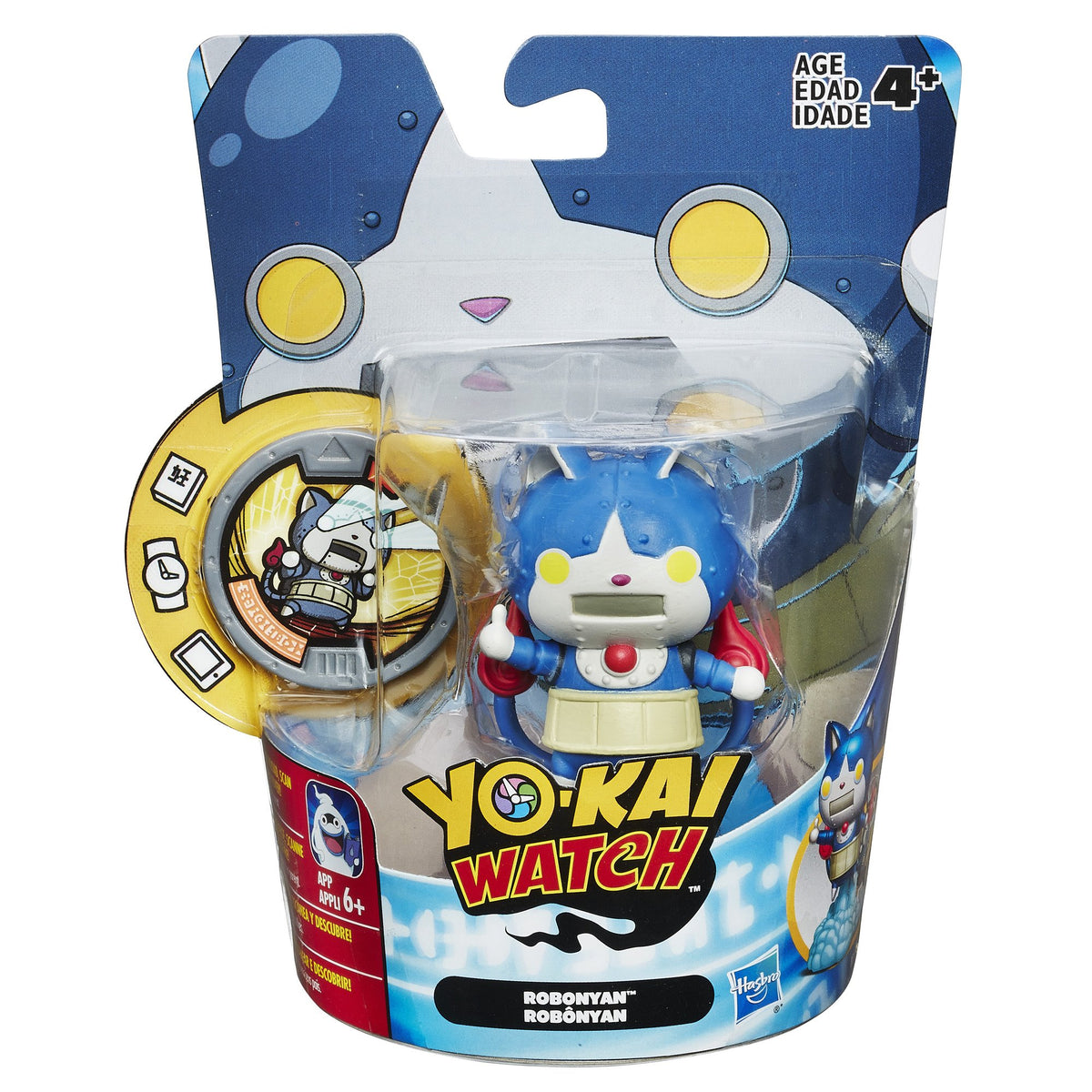 Yo-kai Watch Robonyan figure and medal in Hasbro blister pack