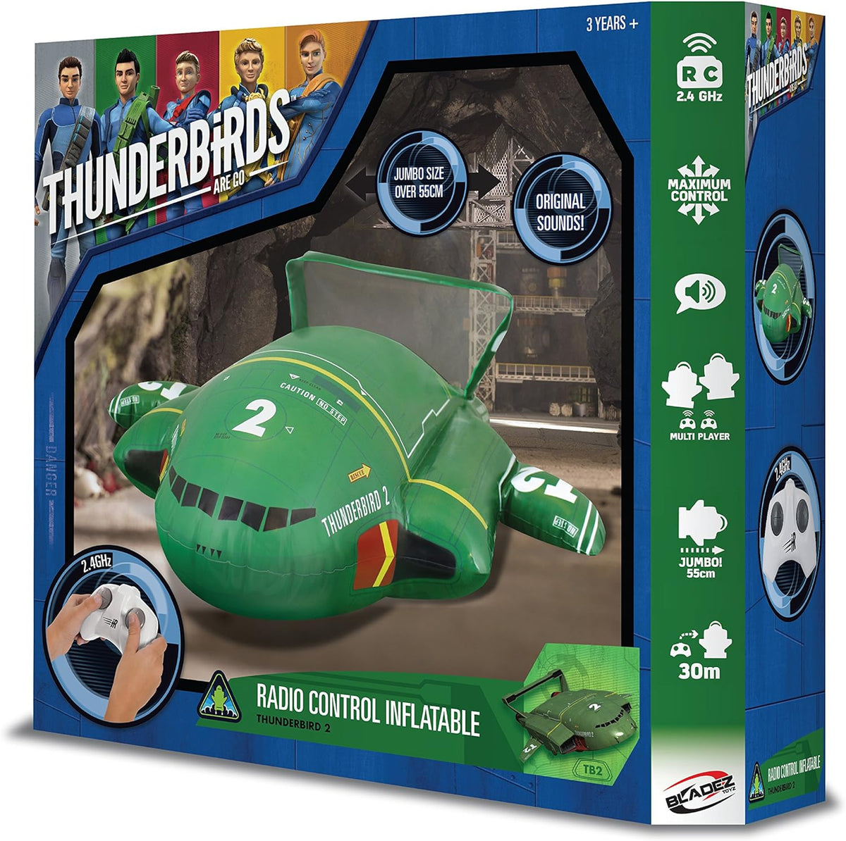Thunderbirds Are Go radio control inflatable Thunderbird 2 box, 55cm