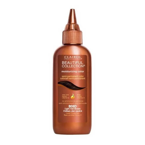 Clairol Beautiful Collection semi-permanent color bottle in B08D Light Ash Brown