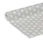 Partly unrolled grey and white basket weave shelf liner roll