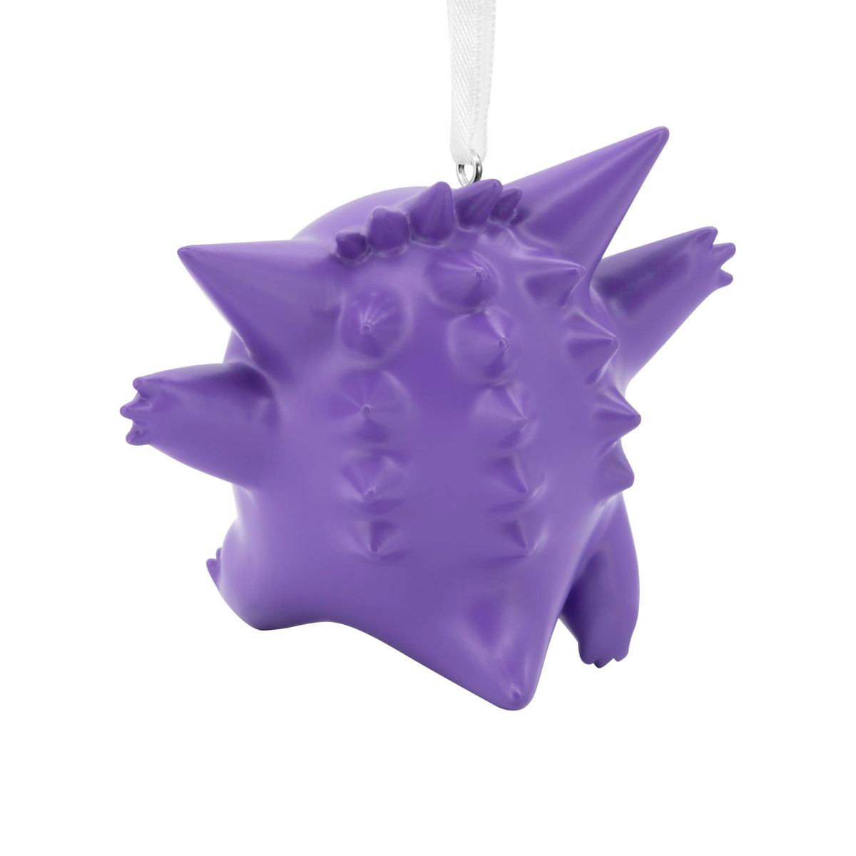 Back of the purple ghost ornament with two rows of spikes