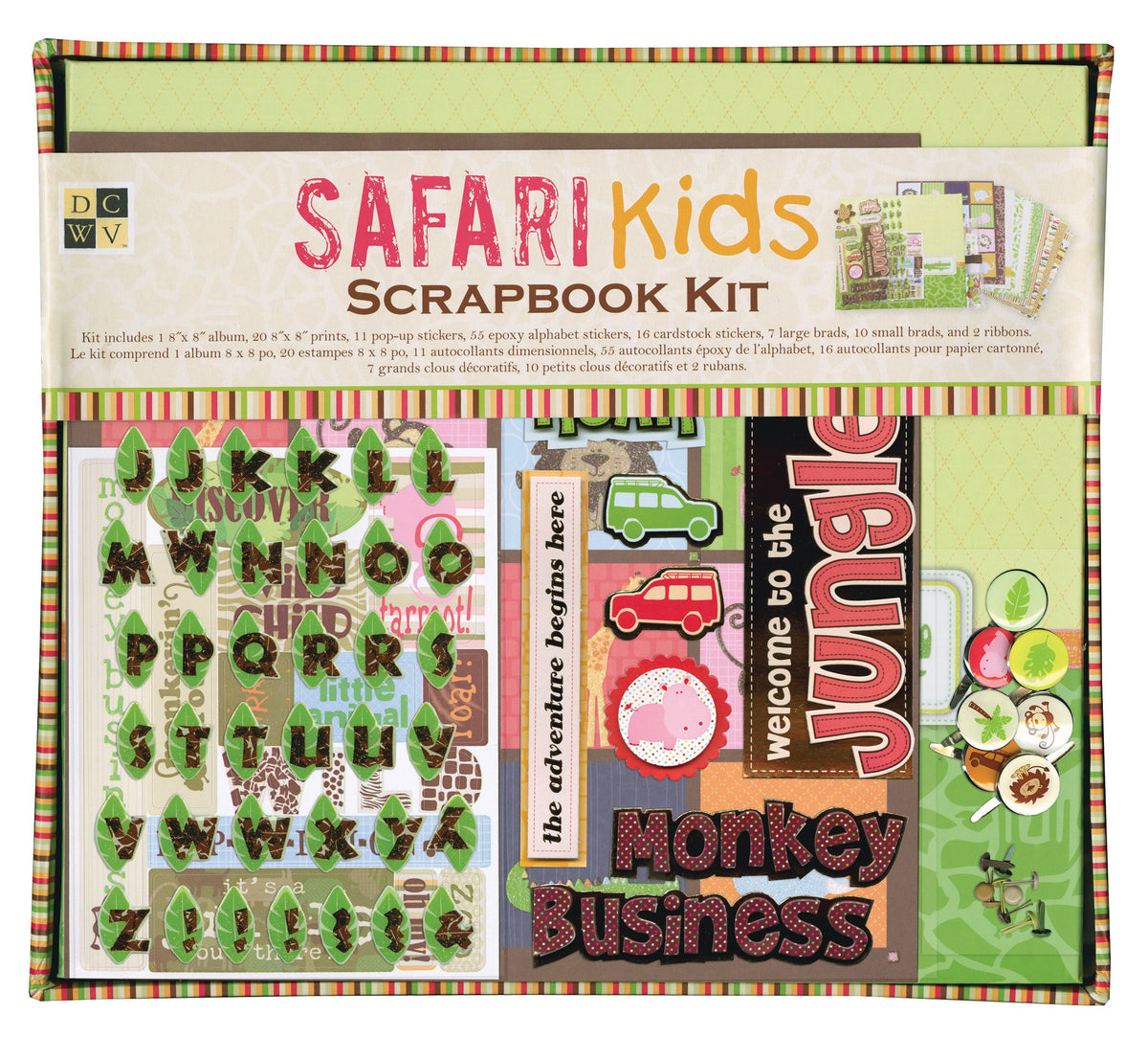 DCWV Die Cuts With A View Safari Kids Album Kit
