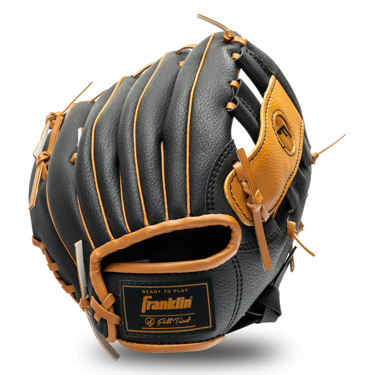Franklin Sports 8.5" Performance Tee Ball Glove, Black/Tan, Right-Hand Throw