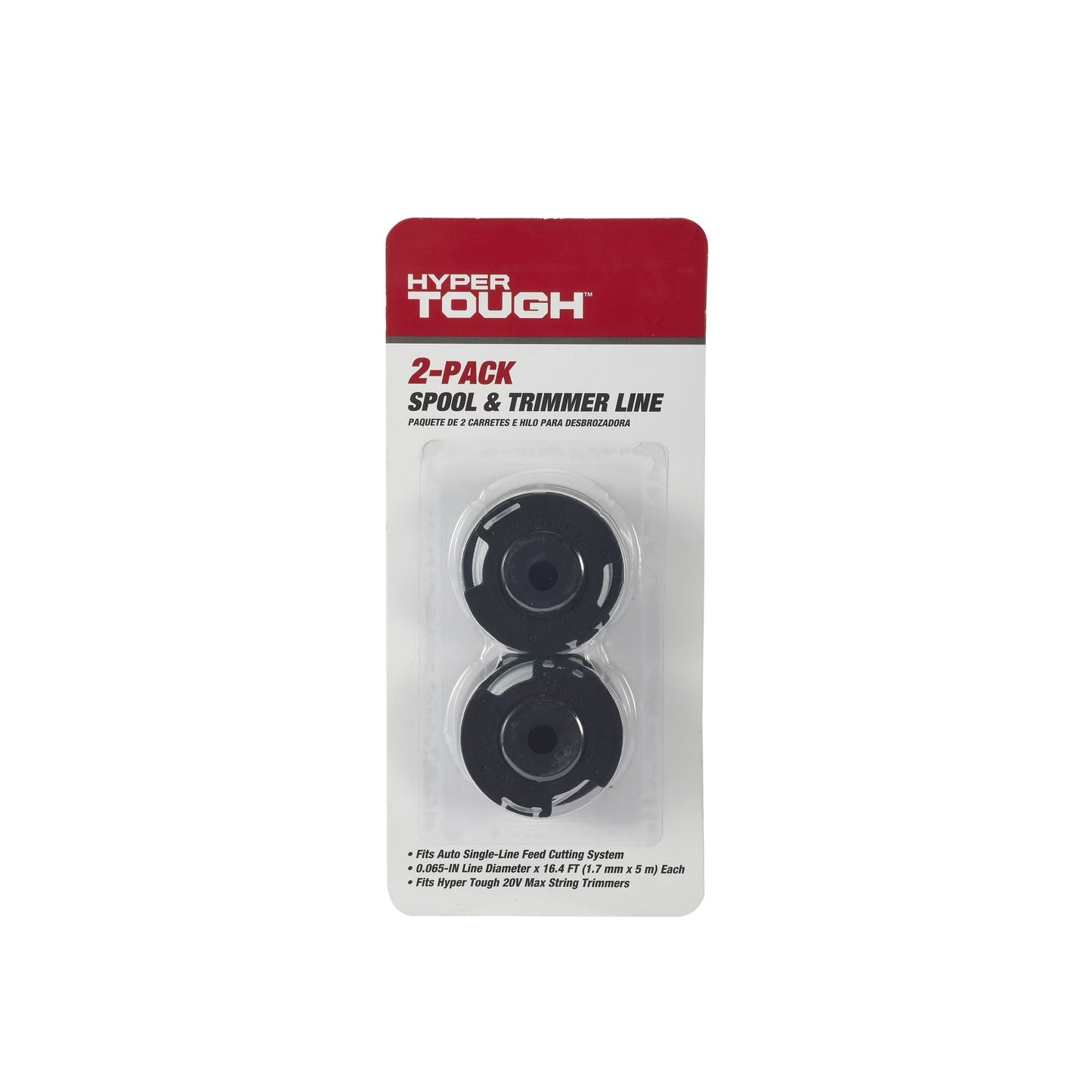 Hyper Tough 20V Max2-Pack Spool & Trimmer Line Nylon, with 0.065" Line Diameter