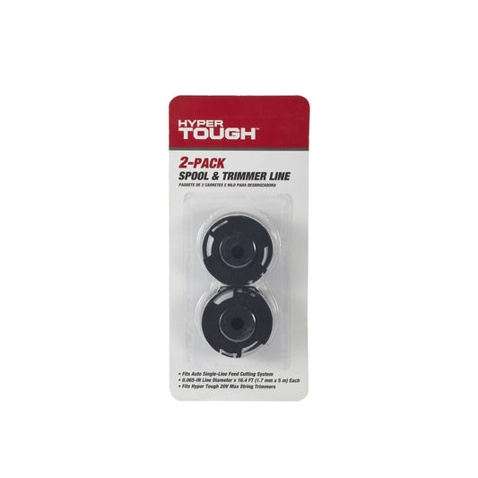 Hyper Tough 20V Max2-Pack Spool & Trimmer Line Nylon, with 0.065" Line Diameter