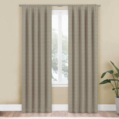 Mainstays Farmhouse Beige Diamond Light Filtering Rod Pocket Panel Pair, 76" x 84"
