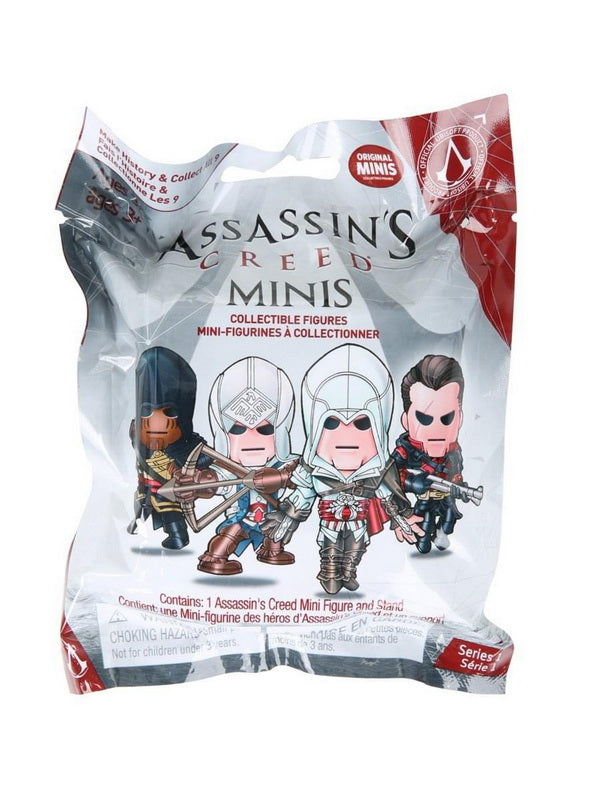 Sealed blind bag of collectible hooded assassin mini figures, series 1