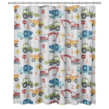 Load image into Gallery viewer, Your Zone Colorful Novelty Construction Polyester Microfiber Shower Curtain, 70 in x 72 in
