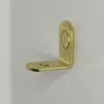 Small view of a brass L-shaped shelf pin from the side