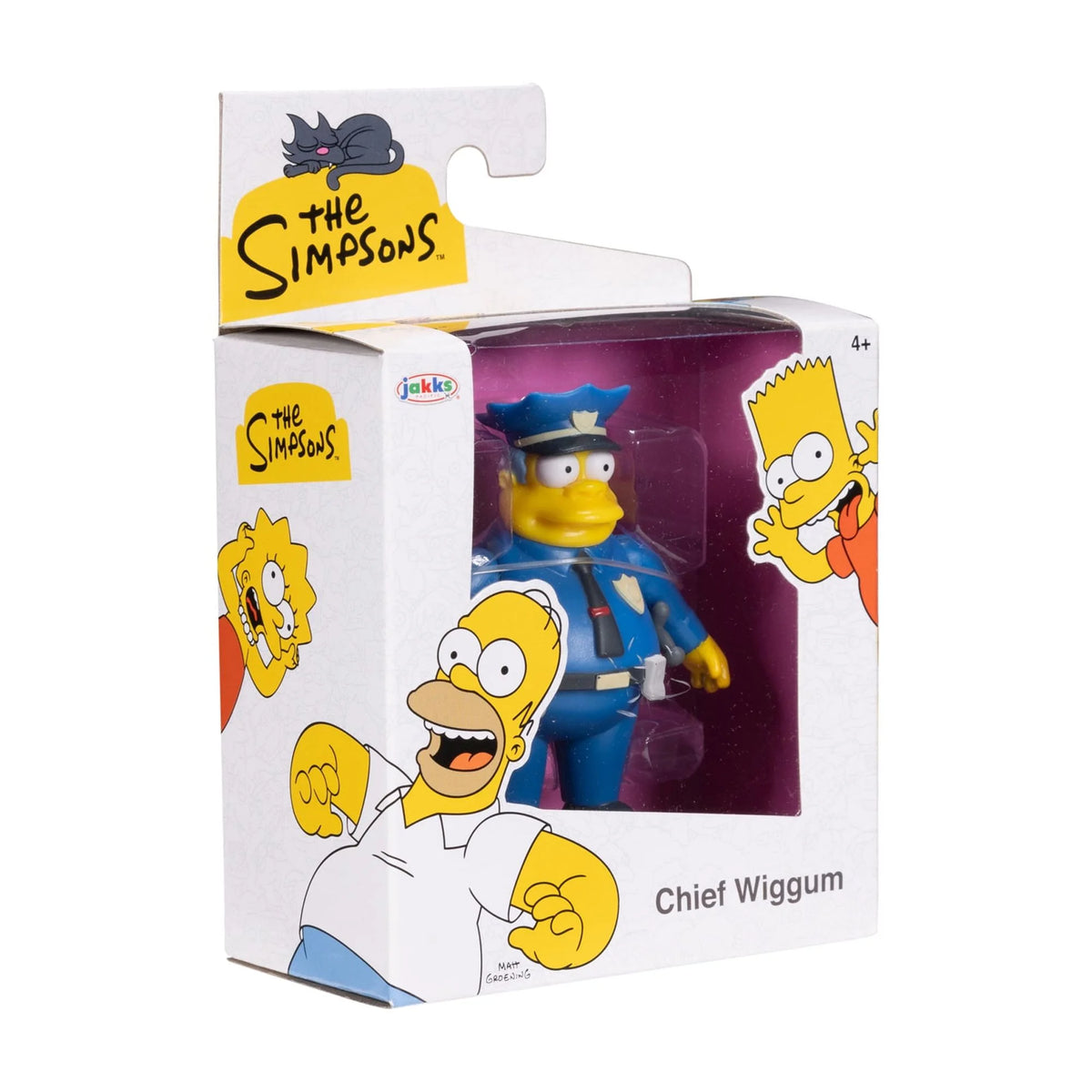 Boxed 2.5 inch cartoon police chief figure in a blue uniform, ages 4+