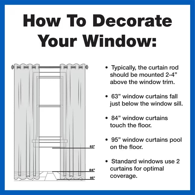 How to decorate your window guide for 63, 84 and 95 inch curtains