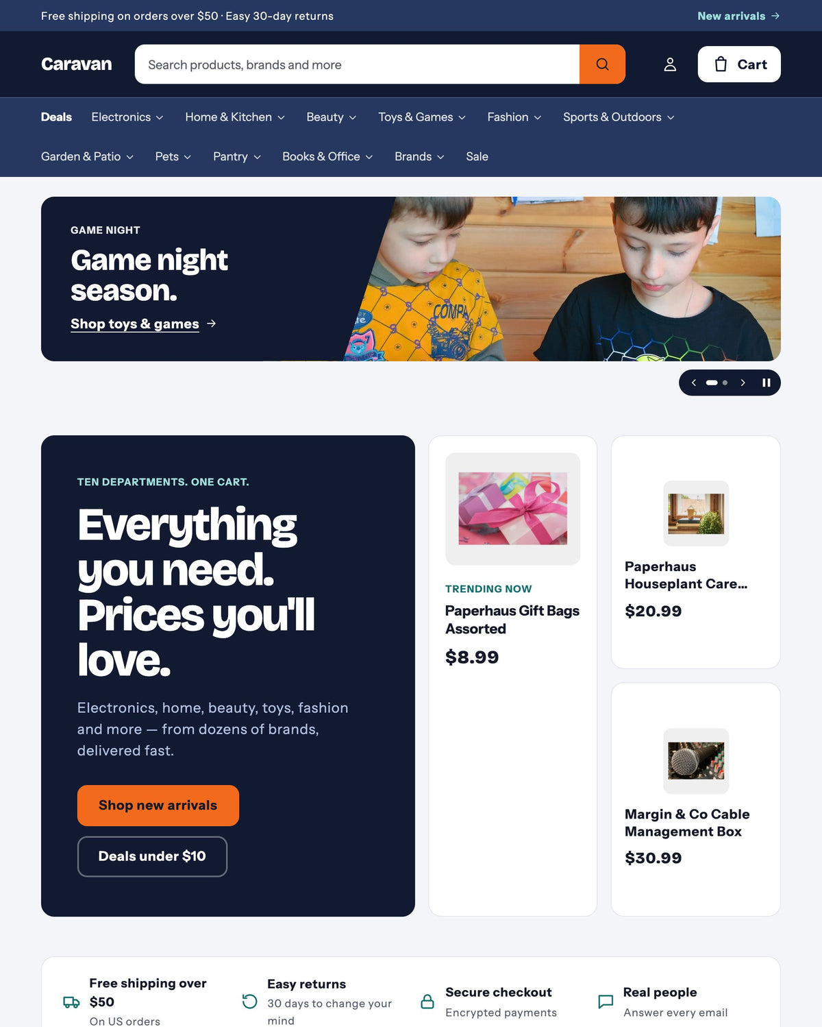 Beacon Shopify theme home page on a computer