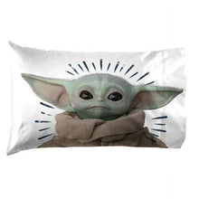 Load image into Gallery viewer, Baby Yoda Powerful Child 3-Piece Kids Twin/Full Sheet Set, Microfiber, White, Star Wars
