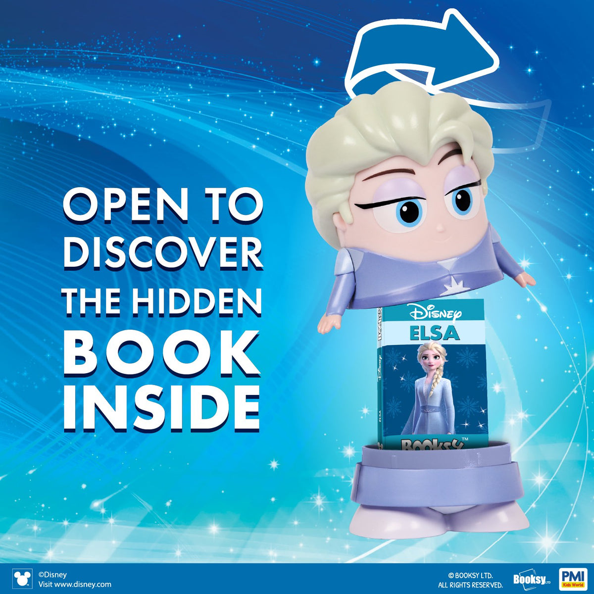 Booksy Disney Edition Elsa Collectible Figure with Tiny Storybook