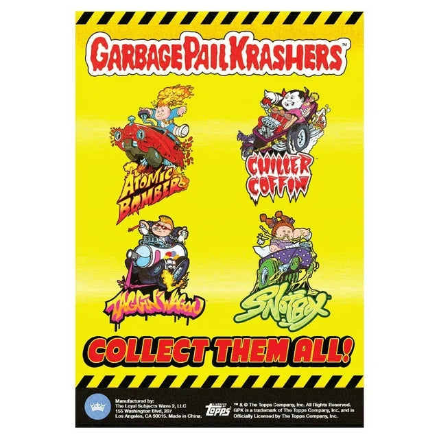 Collect them all poster with four cartoon kids in wild hot rods