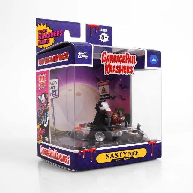 Boxed coffin hot rod vampire figure in a window box