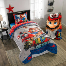 Load image into Gallery viewer, Super Mario Full Sheet Set, Gaming Bedding, Gray and Red, Nintendo
