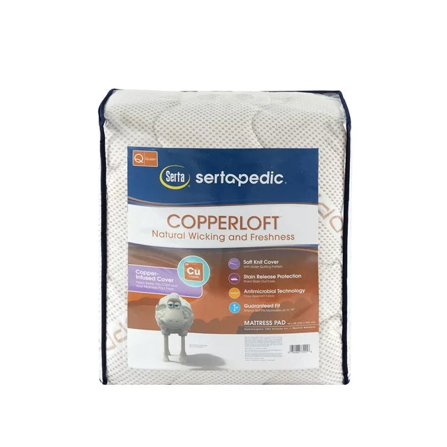 Sertapedic Copperloft Mattress Pad, Full