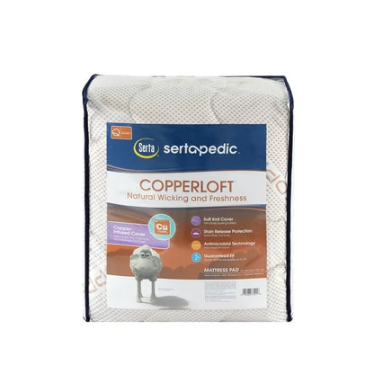 Sertapedic Copperloft Mattress Pad, Full