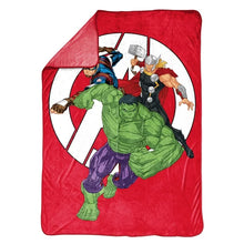 Load image into Gallery viewer, Avengers with Captain America, Hulk, and Thor Kids Blanket, 62 x 90, Microfiber, Red, Marvel
