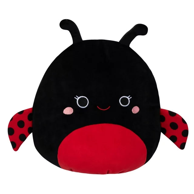 Black ladybug plush with red belly and red spotted wings