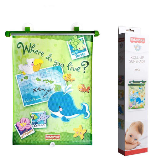 Fisher Price Bam Bam Retractable Auto Blinds - Whale, 2 pcs UPC: 5907604688410