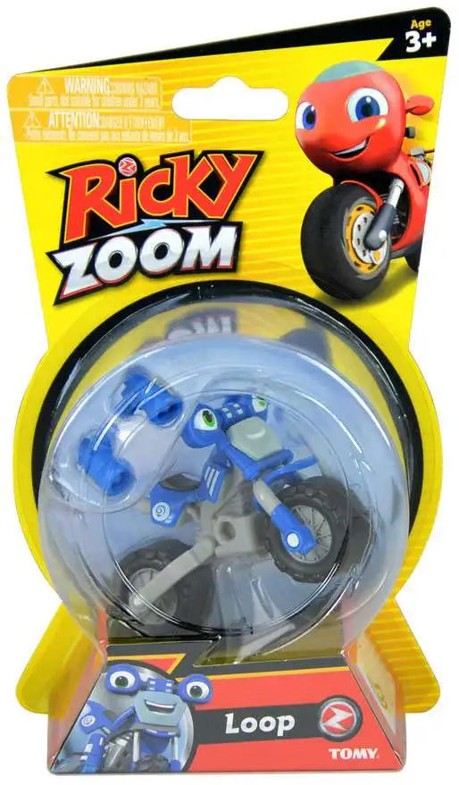 Blue Loop bike figure in its yellow blister card, ages 3+