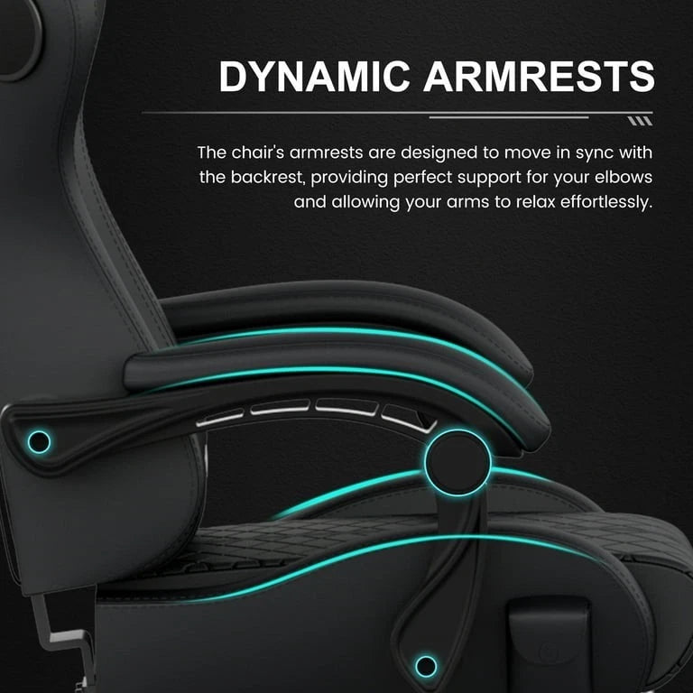 GTRACING GTW-100 Reclining Gaming Chair Bluetooth Footrest Adjustable Pillows