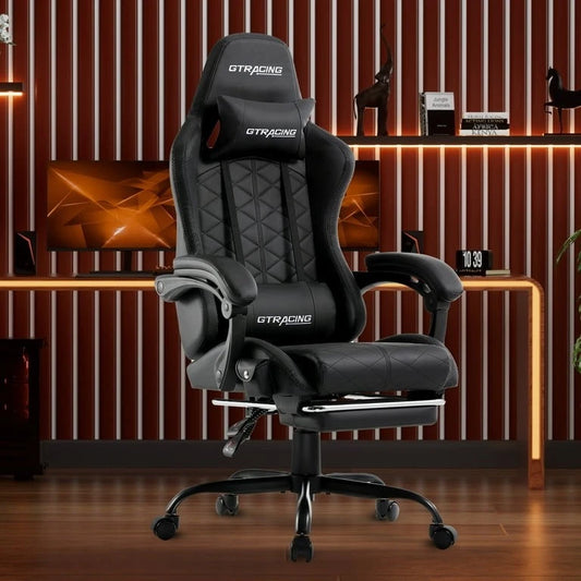 GTRACING GTW-100 Reclining Gaming Chair Bluetooth Footrest Adjustable Pillows