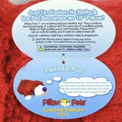 Limited Edition Pillow Pets Plush Animal Dog USA Patriotic