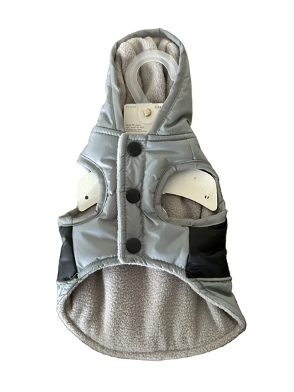 Dog Winter Jacket Coat XS 8 in Grey Fleece Lined
