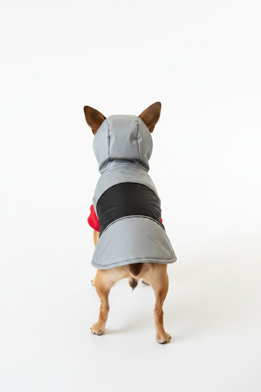 Dog Winter Jacket Coat XS 8 in Grey Fleece Lined