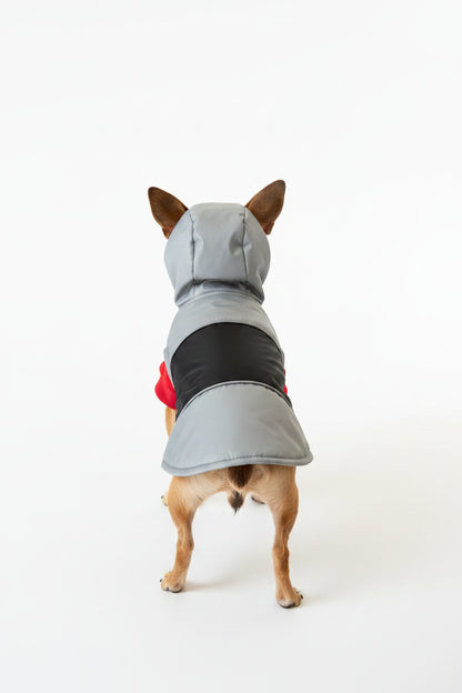 Dog Winter Jacket Coat XS 8 in Grey Fleece Lined