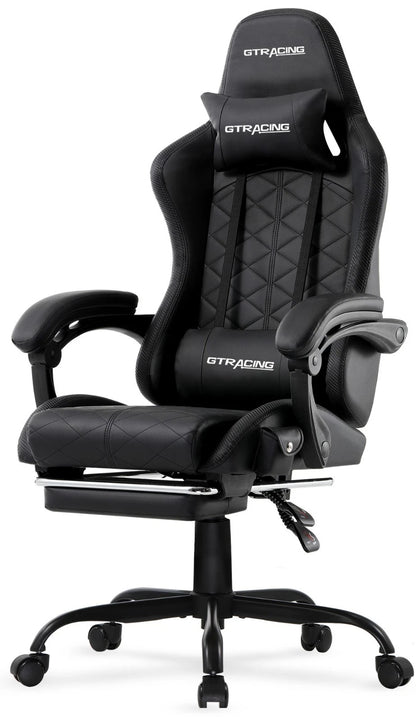 GTRACING GTW-100 Reclining Gaming Chair Bluetooth Footrest Adjustable Pillows