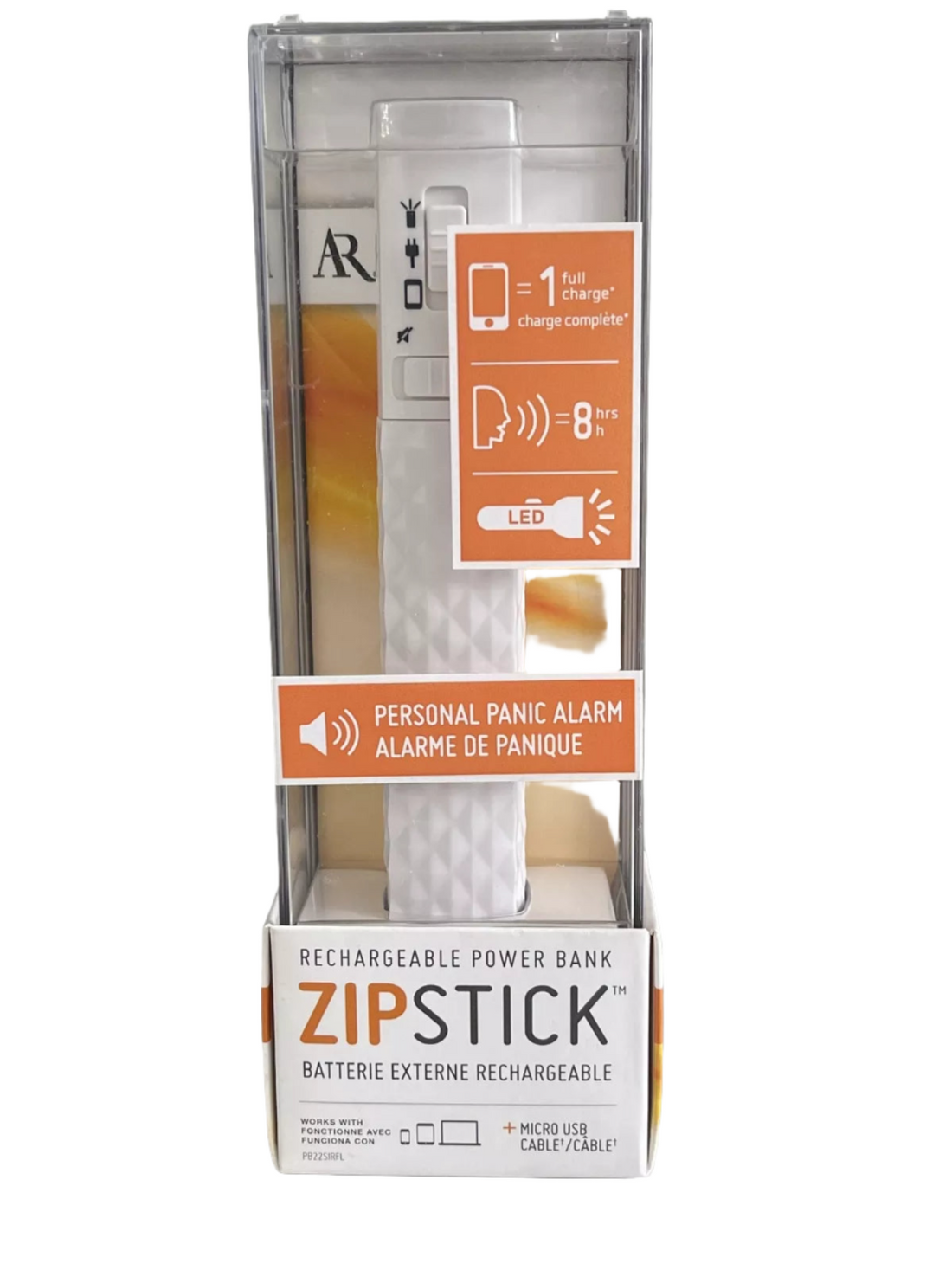 Zipstick Acoustic Research Rechargeable Power Bank ZipStick Flashlight Panic Mo ...