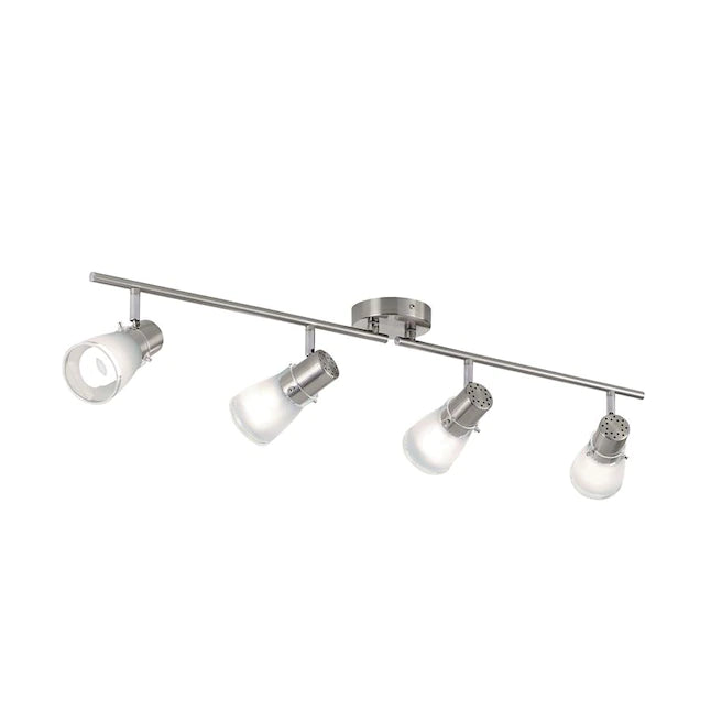 Portfolio  4-Light 35.62-in Brushed Steel Standard Track Bar Fixed Track Light Kit Item #354465  Model #17983-000