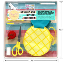 Load image into Gallery viewer, Gwen Studios Beginners and Travel Sewing Kit, Pineapple Zipper Pouch, 31Pc
